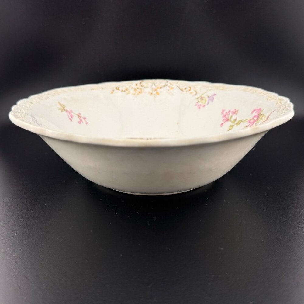 Antique Johnson Bros 1902 Embossed Floral Bowl - Vintage Cottagecore Decor - Picture 5 of 10